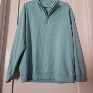 Holderness & Bourne Sweater Blue Charles Quarter Zip Golf Performance Mens Large